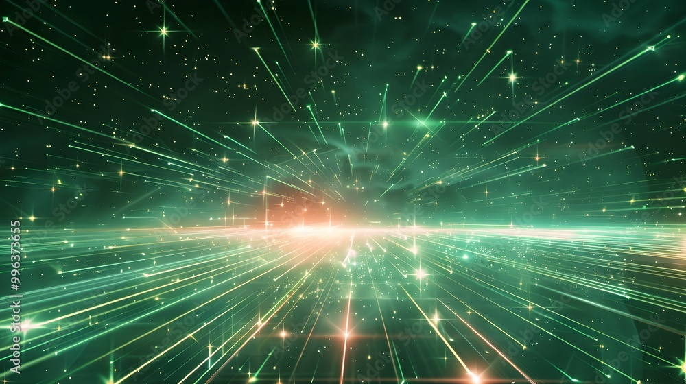 Aufkleber futuristic interstellar communication network of cosmic laser beacons transmitting data across space