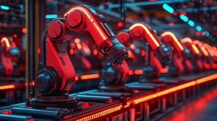 Obraz premium Cyberpunk factory scene