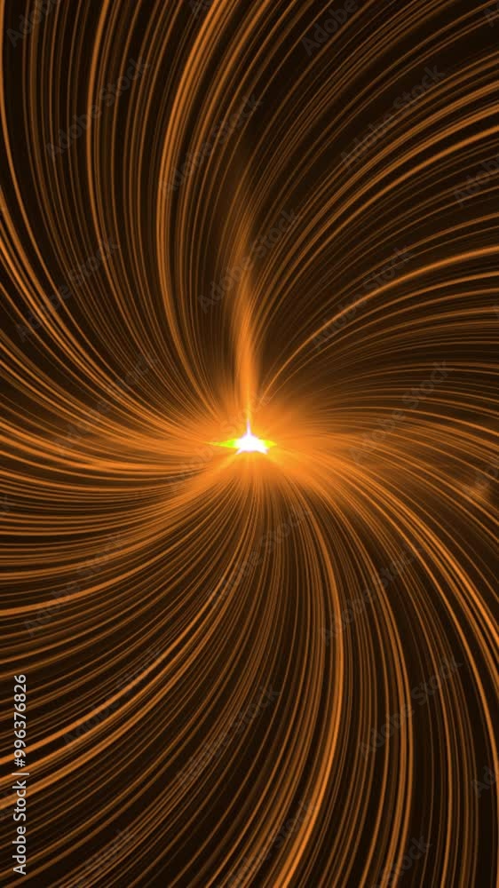 Poster colored spiral rotates and pulsates. animation. beautiful spiral of neon curved lines on black backg