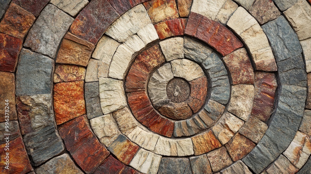 Poster rustic circular patterns featuring natural colors and textures