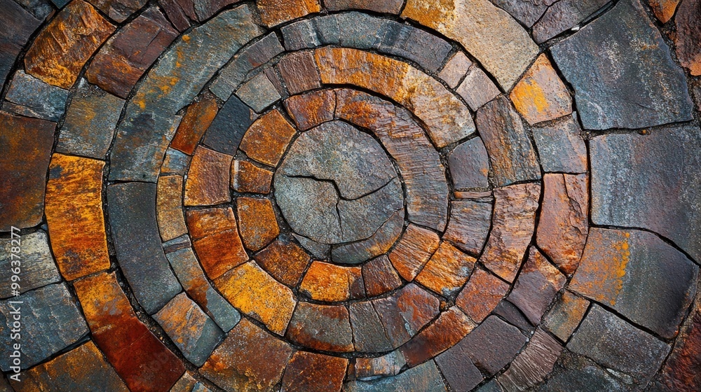 Poster rustic circular patterns featuring natural colors and textures