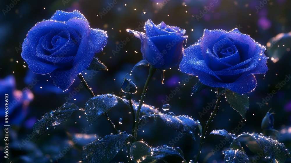 Poster Stunning HD 8K wallpaper with roses and water