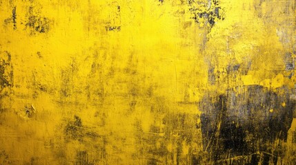 Scratched yellow grunge background featuring a textured surface with wear and imperfections