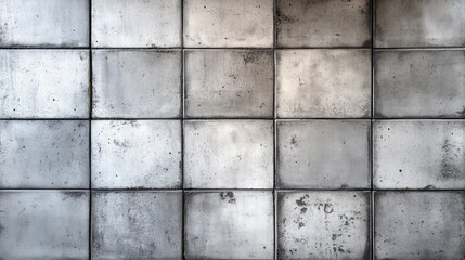Naklejka premium Industrial loft style concrete tiles create a textured square wall background