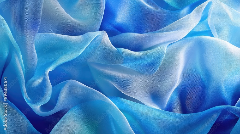 Aufkleber stunning abstract background featuring flowing blue and light blue fabric waves with shimmering text