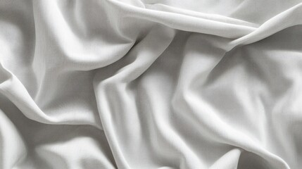 Obraz premium Soft grey cotton fabric texture featuring a blank area for text and design ideas Clean white pleats create a woven detail ideal for a retro inspired decorative background