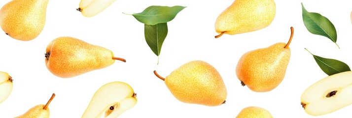 Seamless repetitive pattern background of fresh pear for fabric design