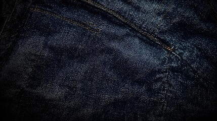 Smooth Dark Wash Denim Texture with Blank Copy Space for Branding or Promotions