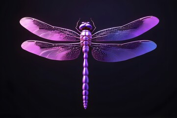 Violet Iridescent Dragonfly Logo 3D Unreal Engine Render