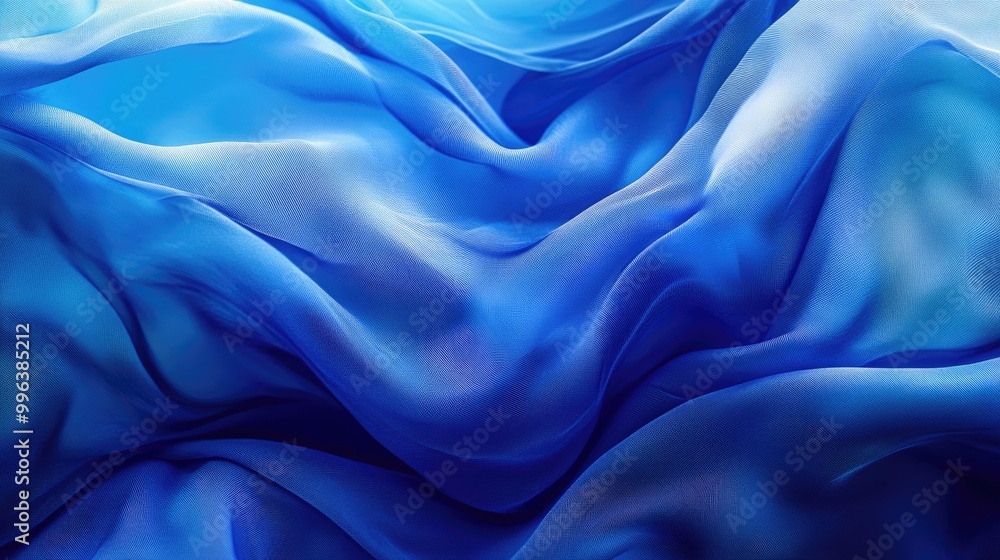 Aufkleber stunning abstract background featuring flowing blue and light blue fabric waves with shimmering text