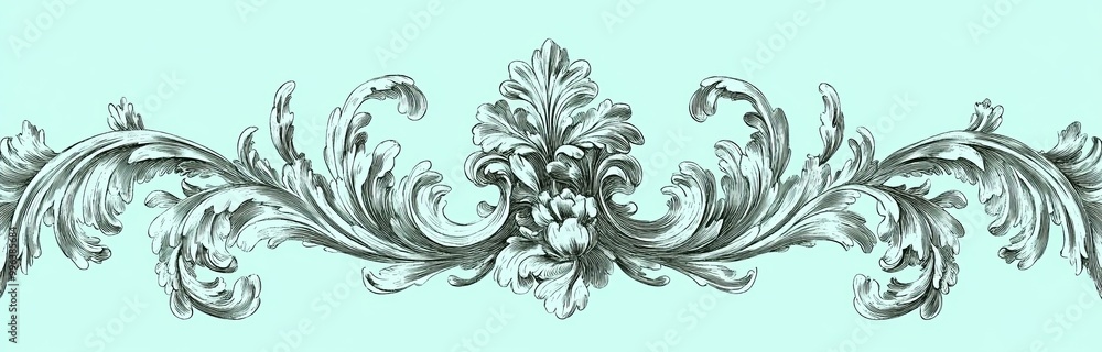 Poster Luxury European design, baroque design, wallpaper design