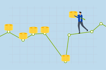 Dollar Cost Averaging , Intelligent entrepreneur investor who regularly adds to their stack of coins each month.