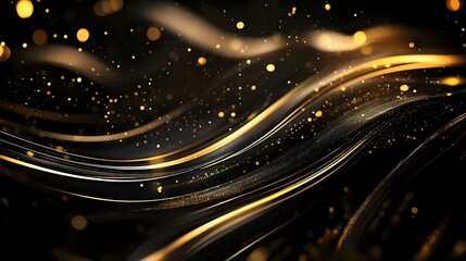 Luxurious golden background with satin drapery. 3d illustration, 3d rendering.3d Abstract Modern Business Background wallpaper background golden with black wavy lines. gold marble wave abstract backgr