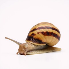 Vibrant watercolor illustrations featuring individual multicolored snails against a pure white backdrop