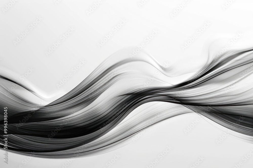 Poster a grayscale image of a wavy shape, suitable for use in design projects or as a background