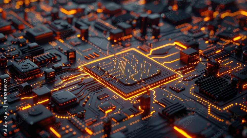 Aufkleber a detailed view of a computer circuit board with various electronic components