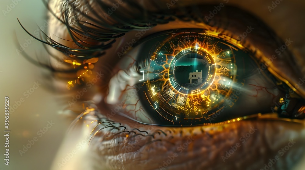 Poster bionic eye concept with powerful for precise zooming and vision