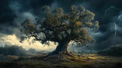 The sunset tree HD 8K wallpaper is a stock photograph