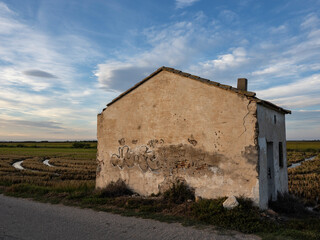 Sunset around the Albufera of Valencia (Spain)