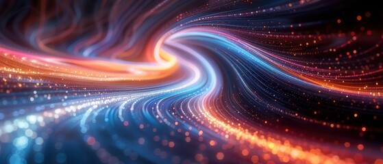 Obraz premium Vibrant Abstract Wave of Colorful Light Trails