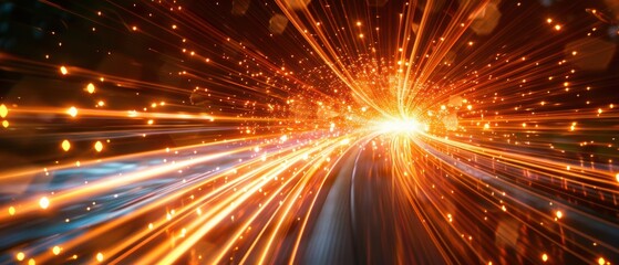 Naklejka premium Dynamic Light Trails in an Abstract Background