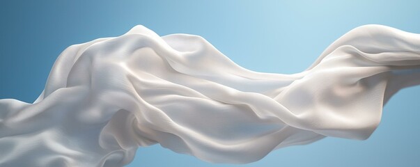 Obraz premium Elegant white fabric flowing gracefully in soft light