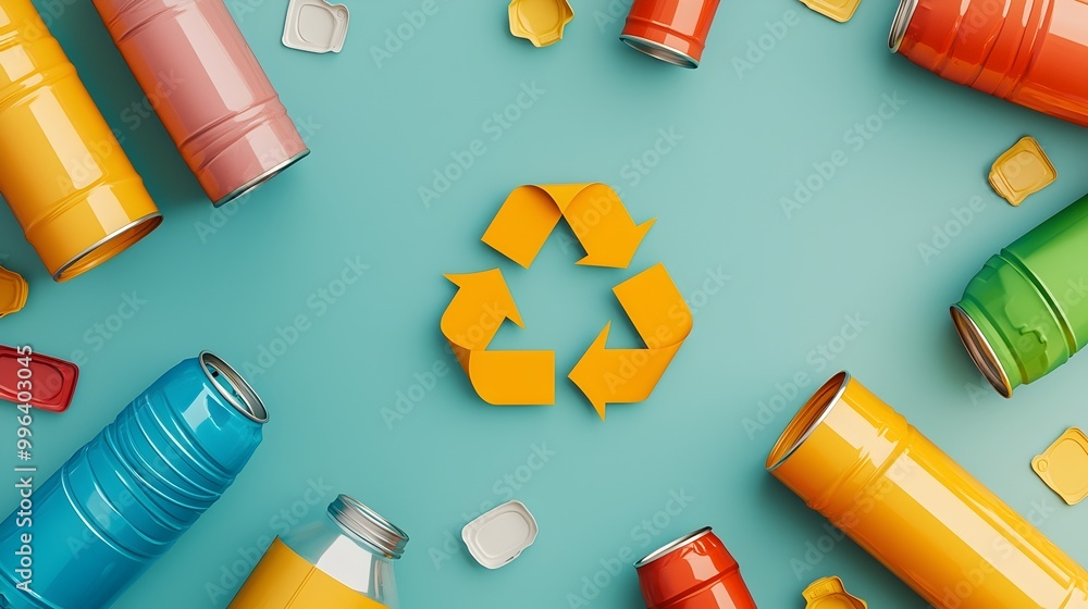 Poster ai-powered waste separation system - smart sorting technology enhancing recycling efficiency and pro