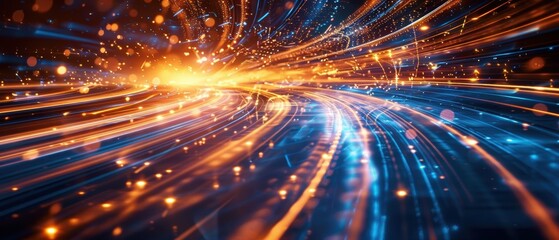Obraz premium Dynamic Light Trails with Vibrant Colors and Energy