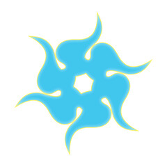 Abstract simple tribal sign. Pink graphic tattoo design with glowing border.