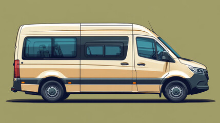 Beige passenger van with tinted windows