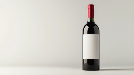 A red wine bottle featuring a blank label