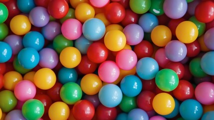 Ball pit filled with colorful plastic balls in a children play area.