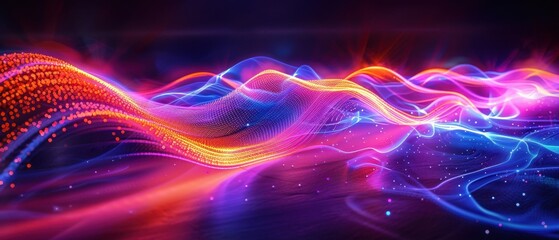 Fototapeta premium Colorful Abstract Light Waves in Motion
