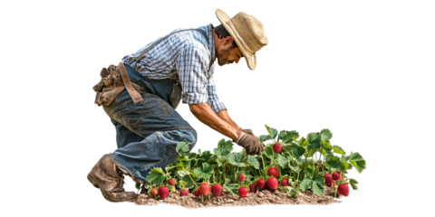 person picking Strawberry , PNG 