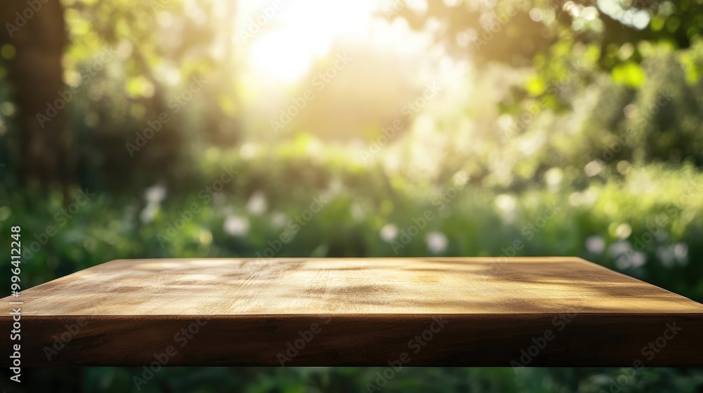 Poster empty board with blurred background for product promotion in a relaxing setting