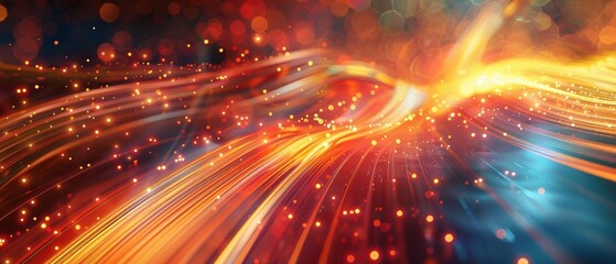 Obraz premium Vibrant Light Trails with Colorful Bokeh Effects