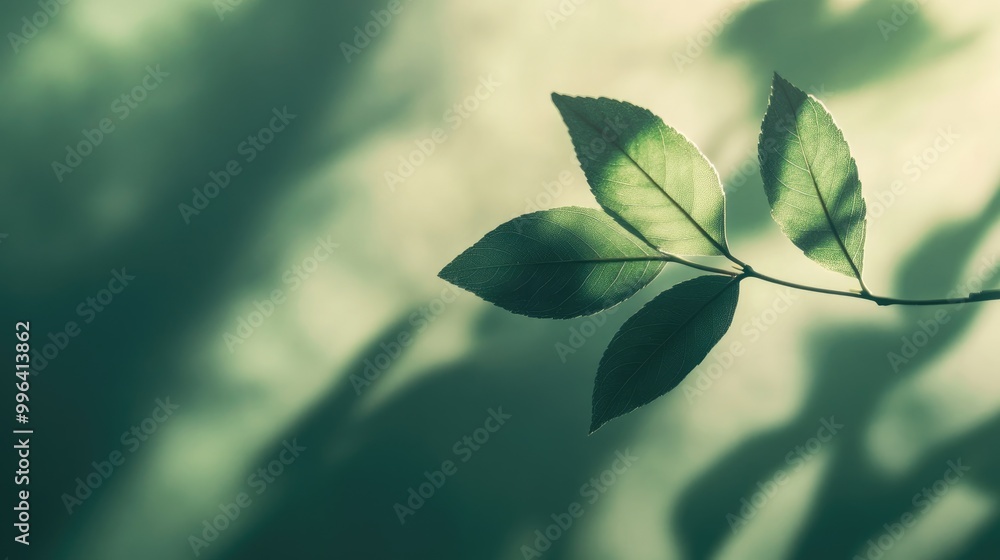 Aufkleber leaf shadow on a soft background artistic abstract composition
