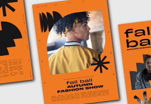 Orange and Black Fall Fashion Show Poster