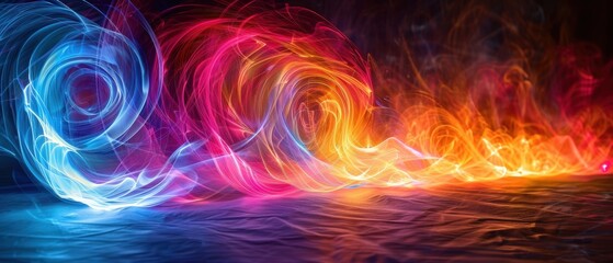 Fototapeta premium Vibrant Swirls of Colorful Light Trails in Motion