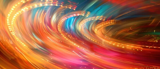 Obraz premium Vibrant Light Trails in Motion Abstract Artwork