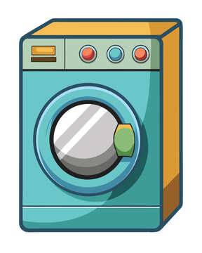 recommend clip art: Washing machine vector illustration isolated on a white background
