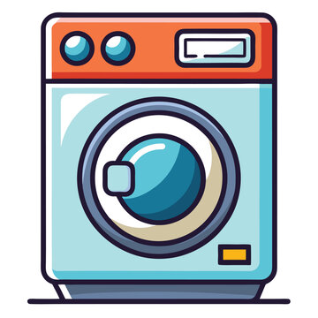 recommend clip art: Washing machine vector illustration isolated on a white background