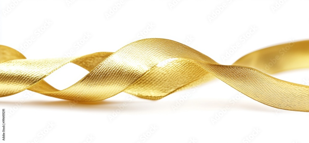 Poster This PNG image features a bright gold ribbon on a transparent background.