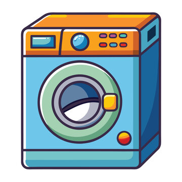 recommend clip art: Washing machine vector illustration isolated on a white background
