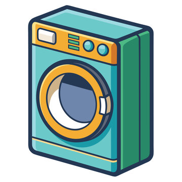 recommend clip art: Washing machine vector illustration isolated on a white background