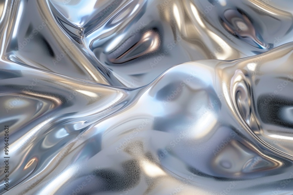Poster a close-up view of a shiny surface with reflections and highlights