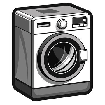 recommend clip art: Washing machine vector silhouette