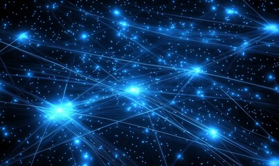 Fototapeta premium The technology is called neural, network, futuristic, optical, innovation, electronic, engineering, lines and networks. Neural technology is based on optical lines, while technology network web