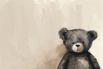 Dark brown teddy bear mammal toy representation.