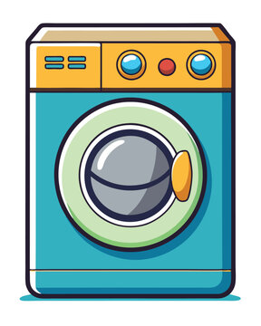 recommend clip art: Washing machine vector illustration isolated on a white background